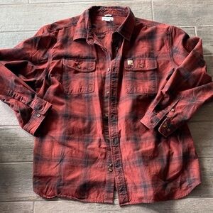 Carhartt Red and Black Plaid Shirt Jacket